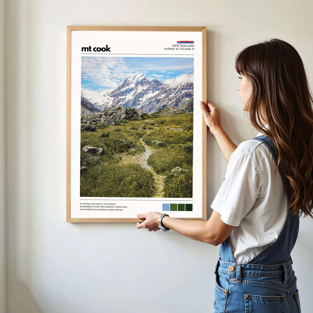 Mt Cook wall art print displayed in a modern interior setting