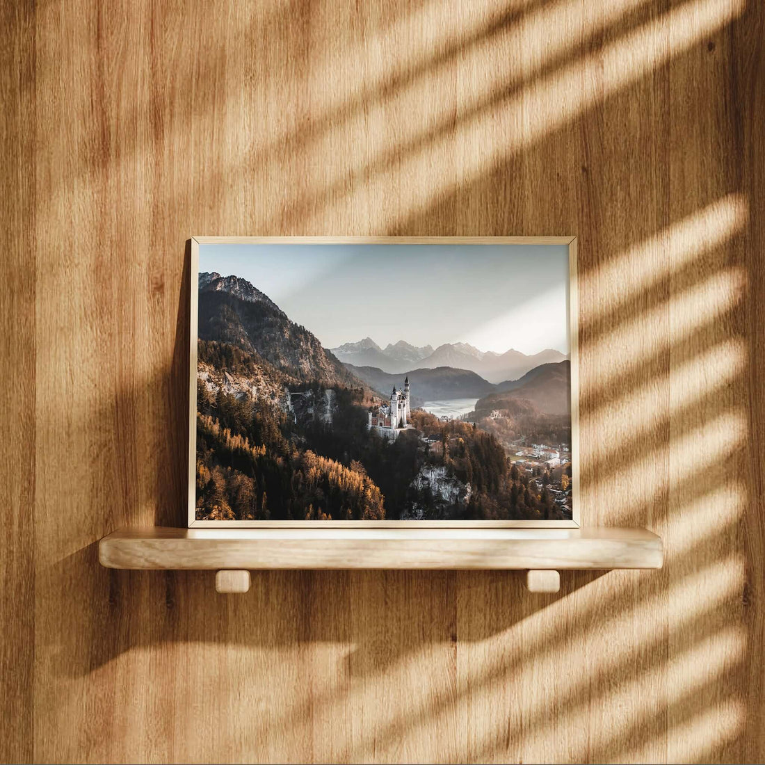 Scenic Neuschwanstein Castle print with panoramic alpine view