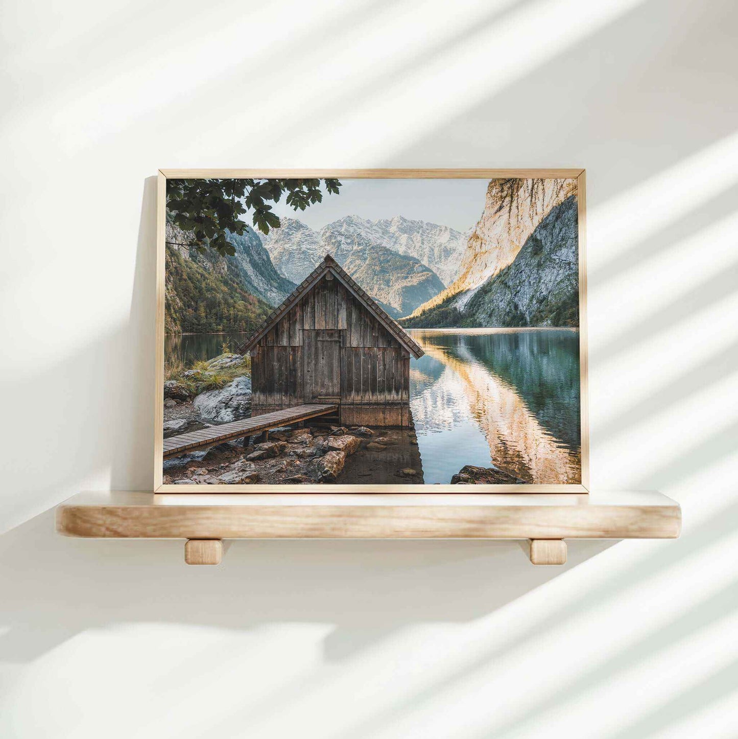 Serene Obersee lake scene with dramatic mountain scenery