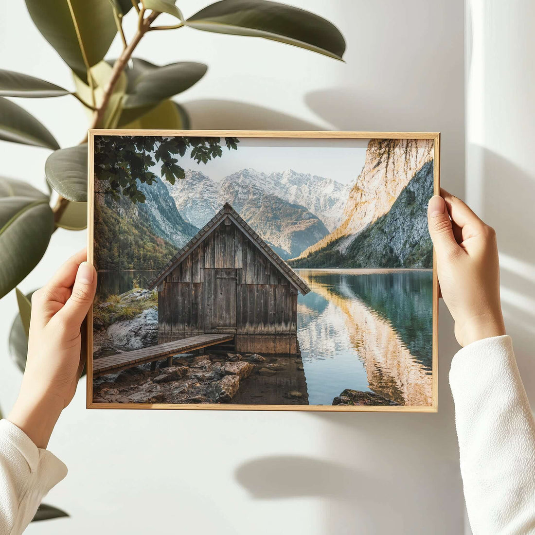 Nature photography print of Obersee and surrounding mountains