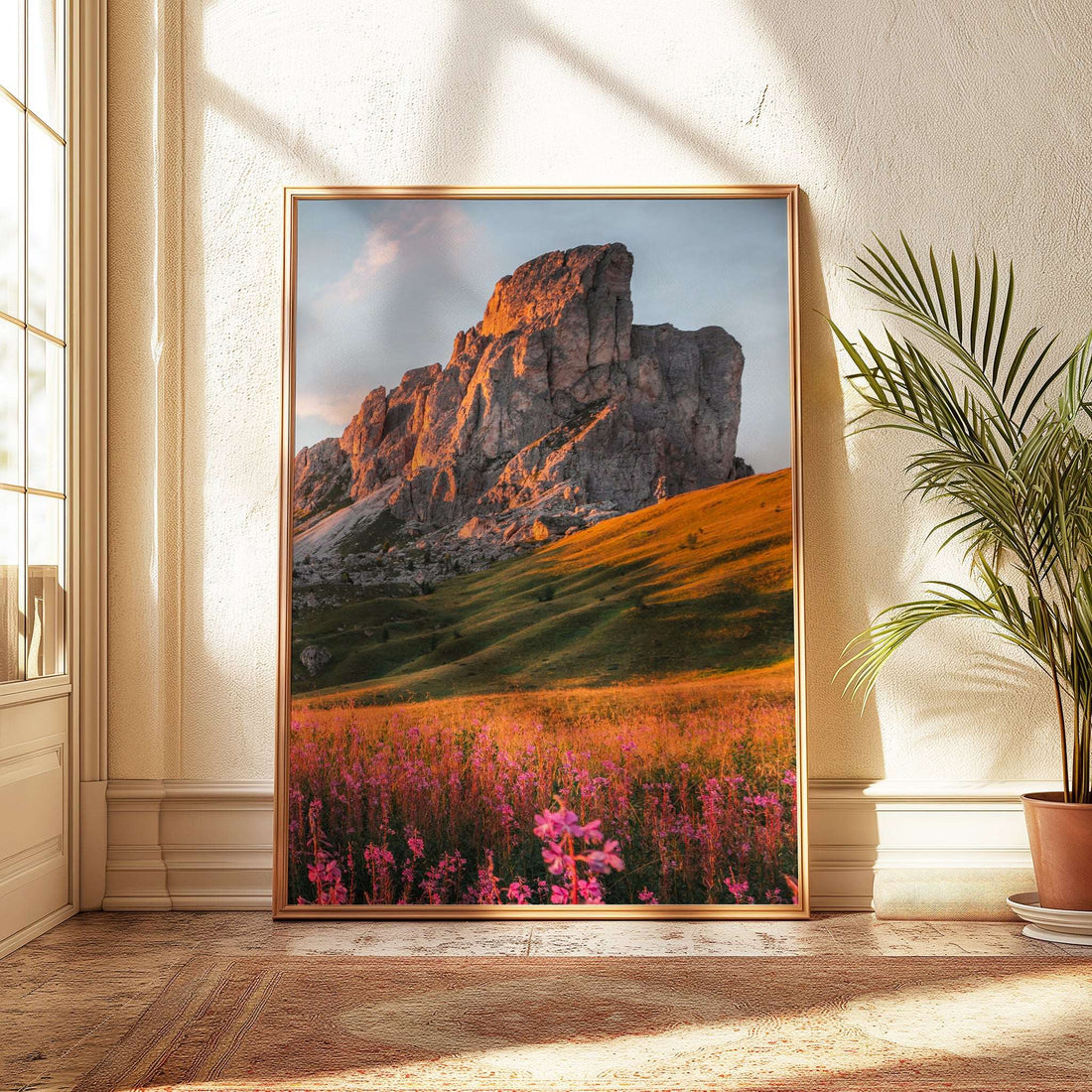 Alpine wall art set showing Passo Giau in the Dolomites as a three-print display
