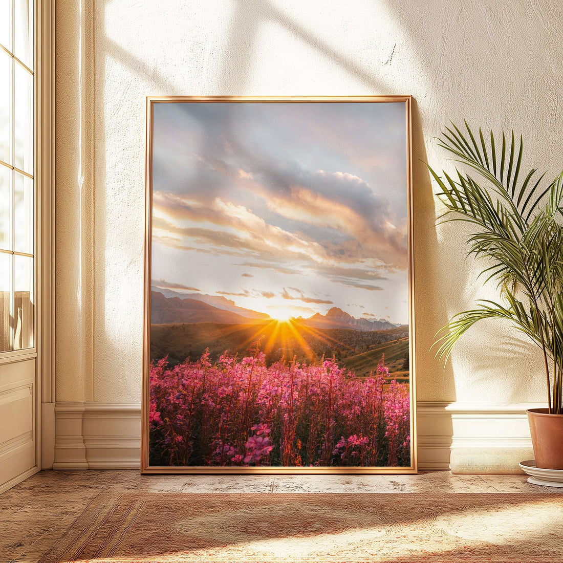 Mountain photography triptych of Passo Giau in the Dolomites displayed as wall art