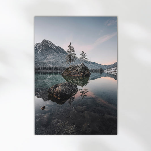Scenic view of Hintersee near Ramsau, Bavaria with mountains and trees