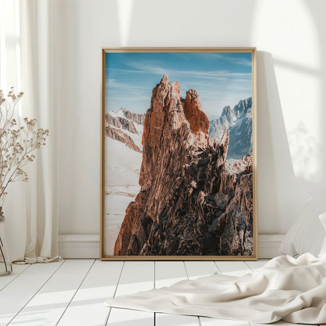 High-quality wall decor featuring the rugged peaks of Aiguille d'Entrèves, a must-have for adventure enthusiasts.