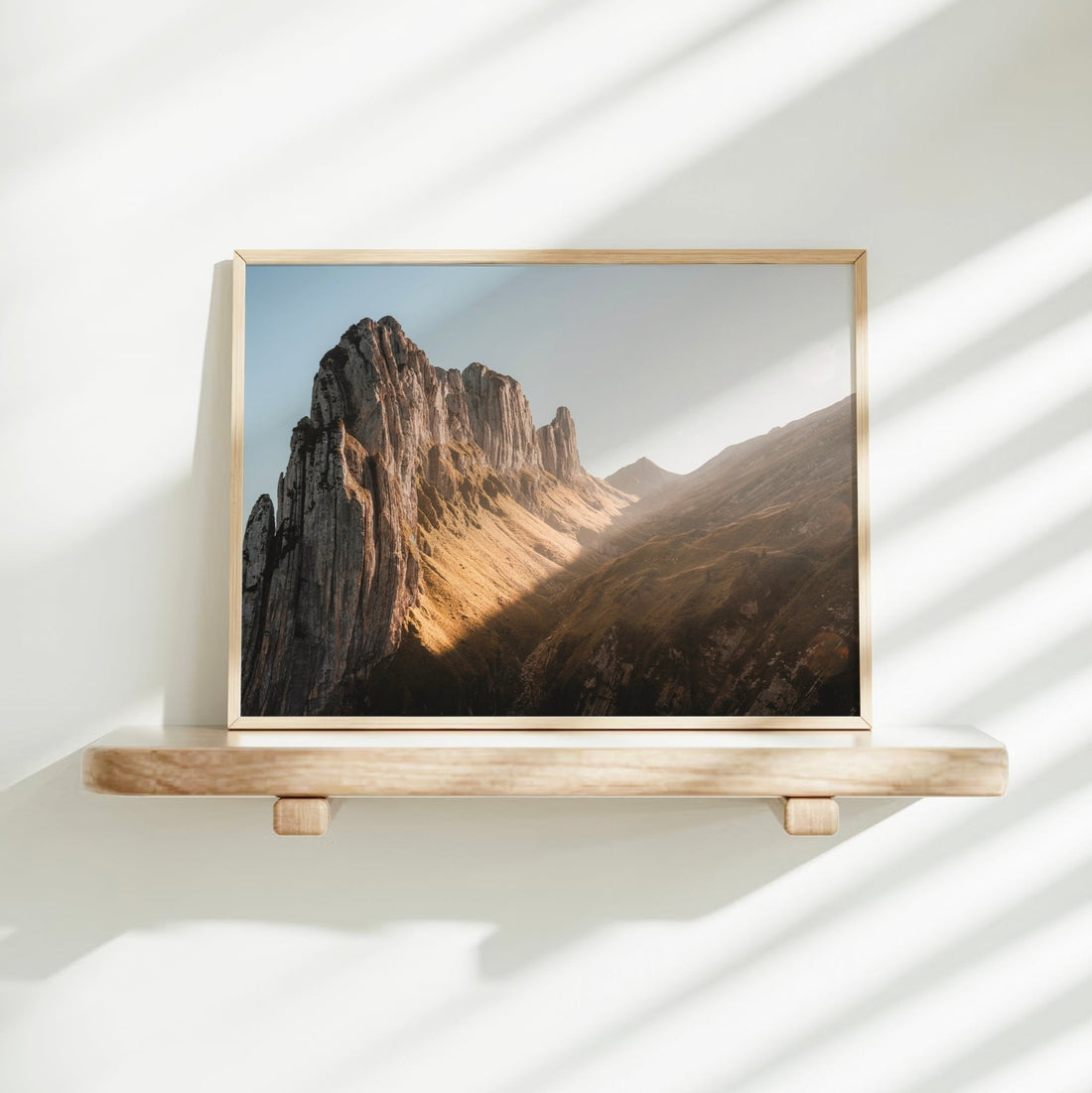 Nature-inspired Saxer Lücke wall decor print showing the rocky alpine landscape in peaceful clarity.