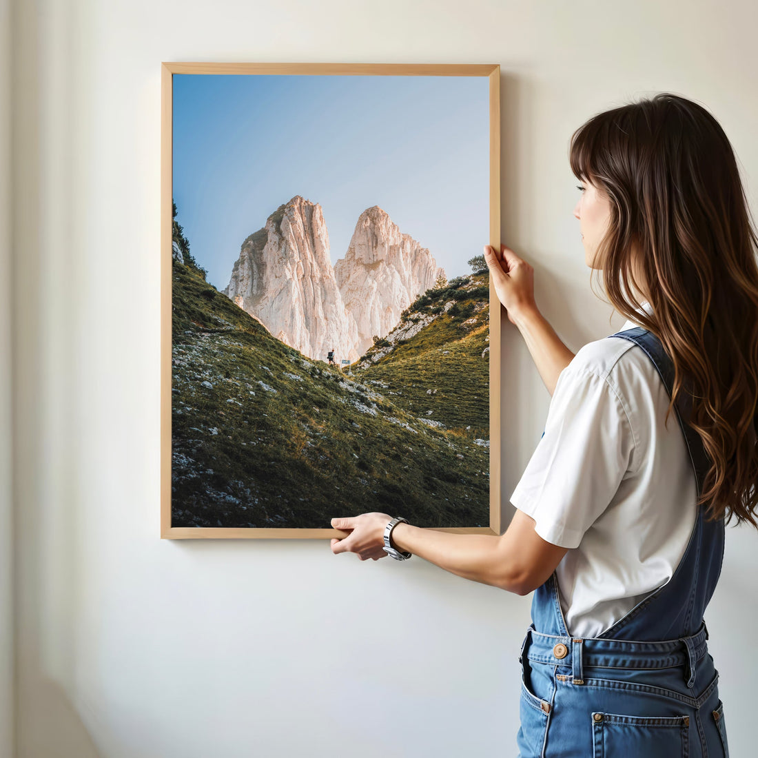Stunning panoramic landscape print of Saxer Lücke, showcasing the towering cliffs and green valleys.
