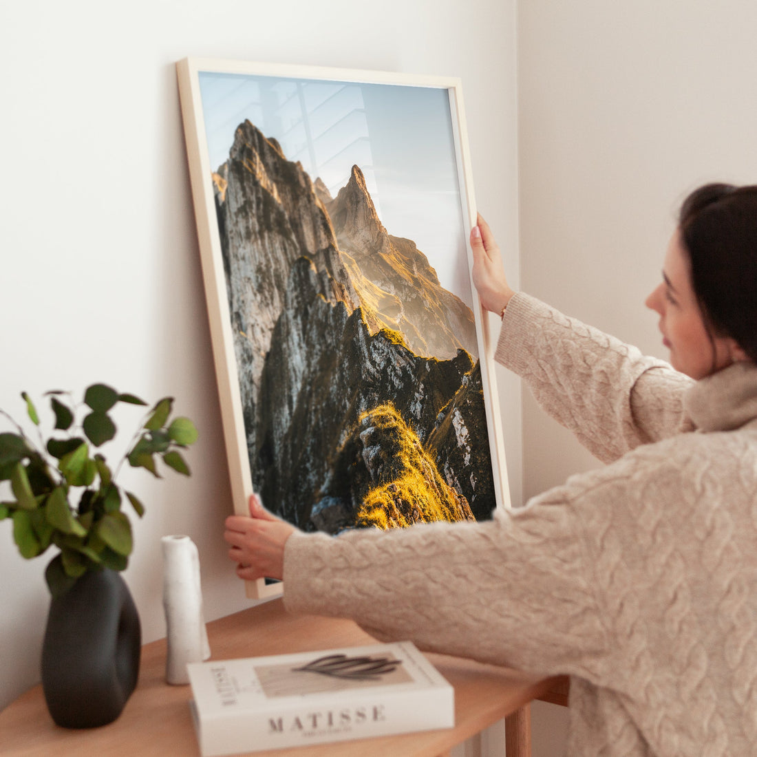 Scenic Swiss Alps wall art showing Schäfler Ridge and golden grass foreground