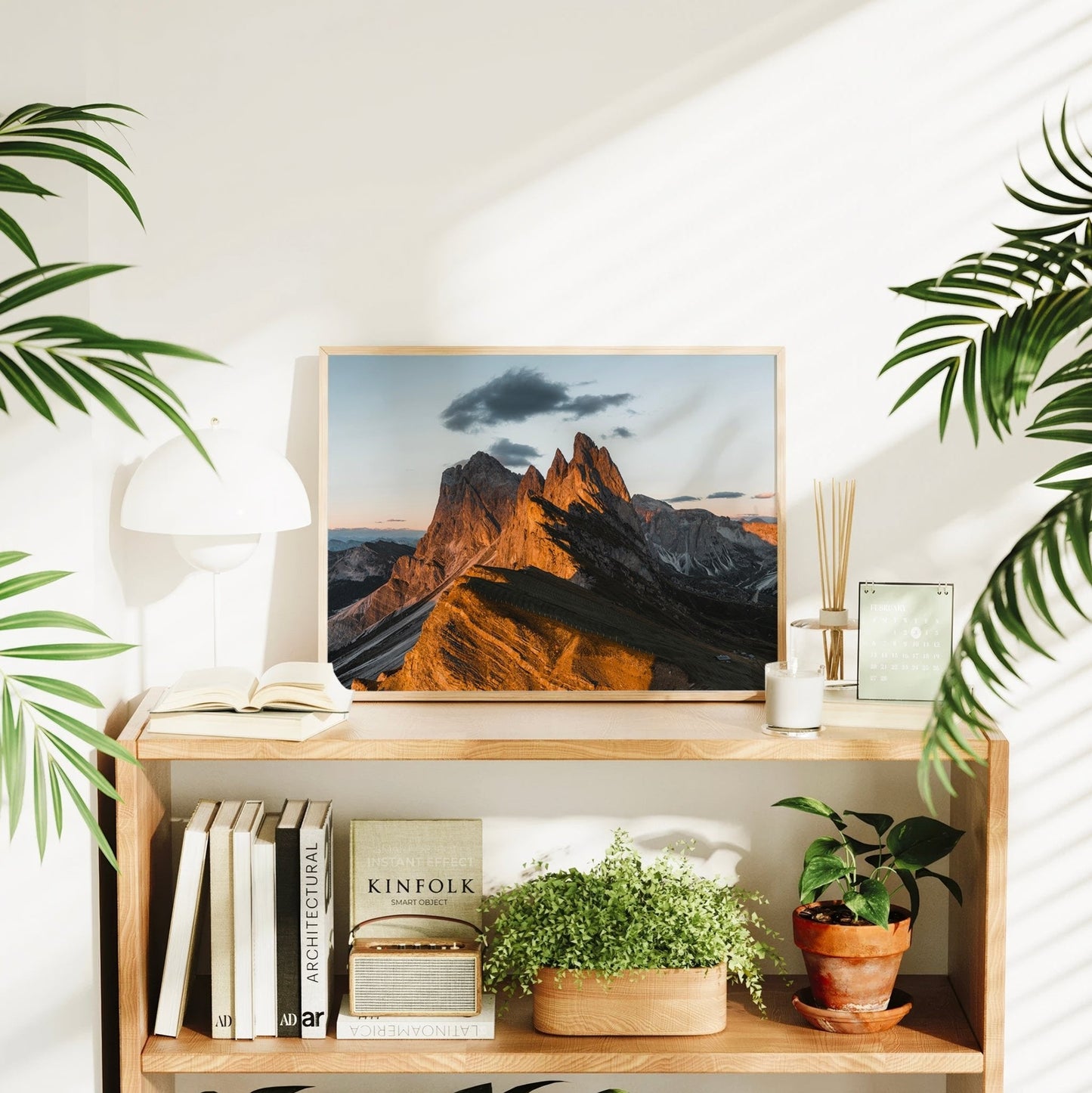 Golden sunset landscape photography of Seceda Ridge, capturing the breathtaking Italian Dolomites.