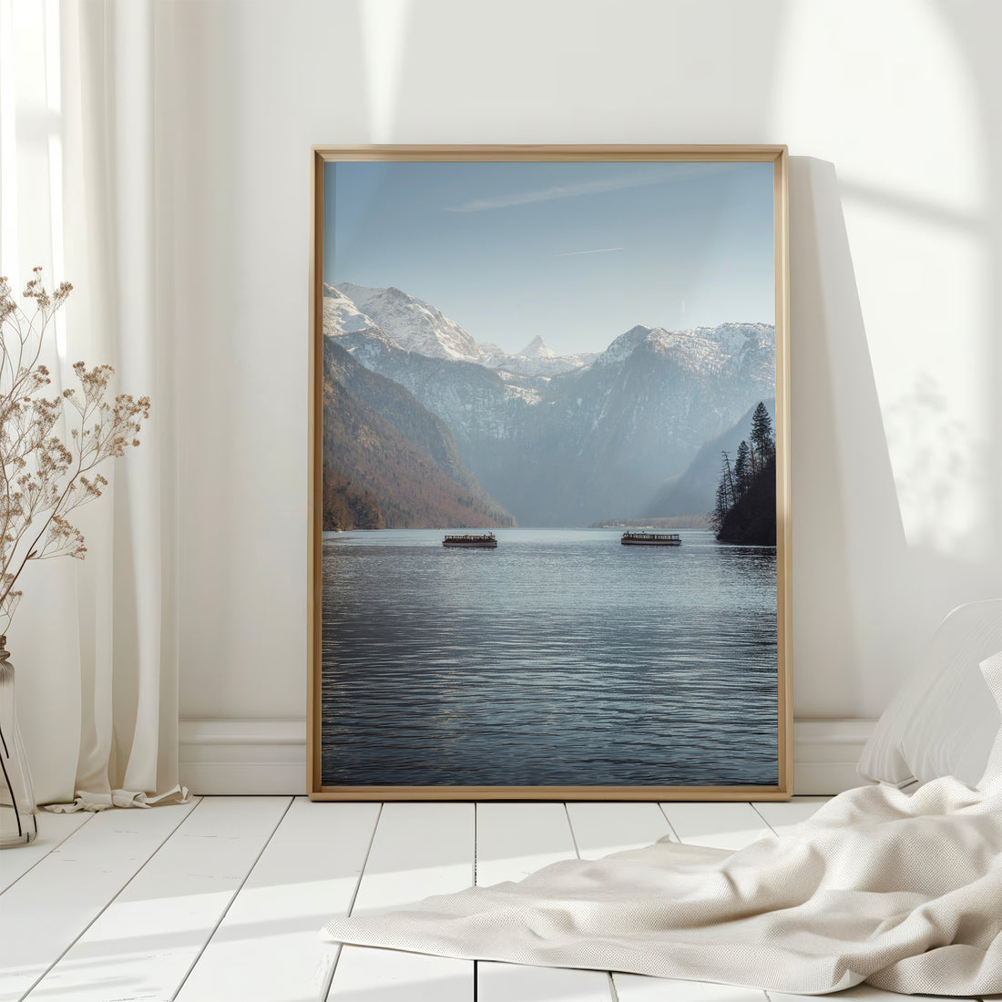Konigssee poster with soft natural light in airy interior setting