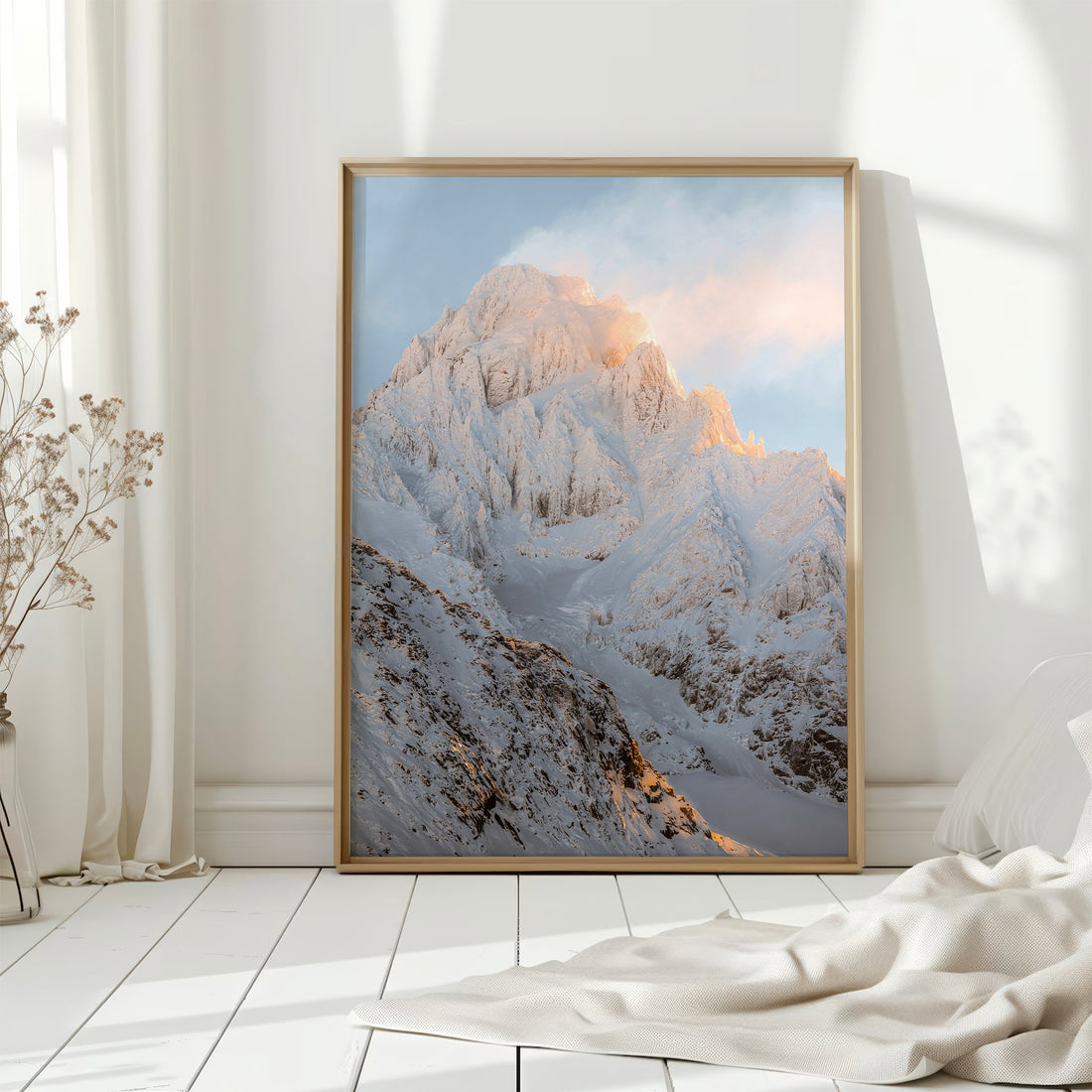 Breathtaking French Alps photography print featuring the icy slopes of Aiguille du Chardonnet.