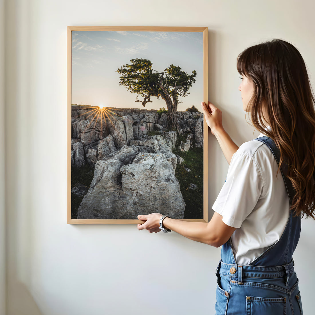 Framed fine art print of Twistleton Scars sunset landscape scene