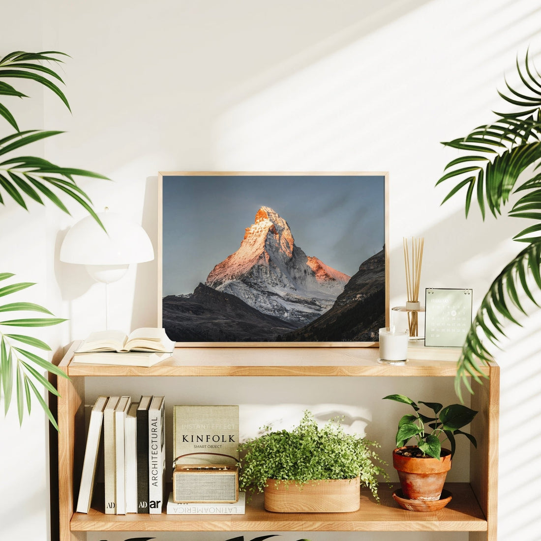 Majestic Swiss Alps mountain landscape poster featuring the Matterhorn.