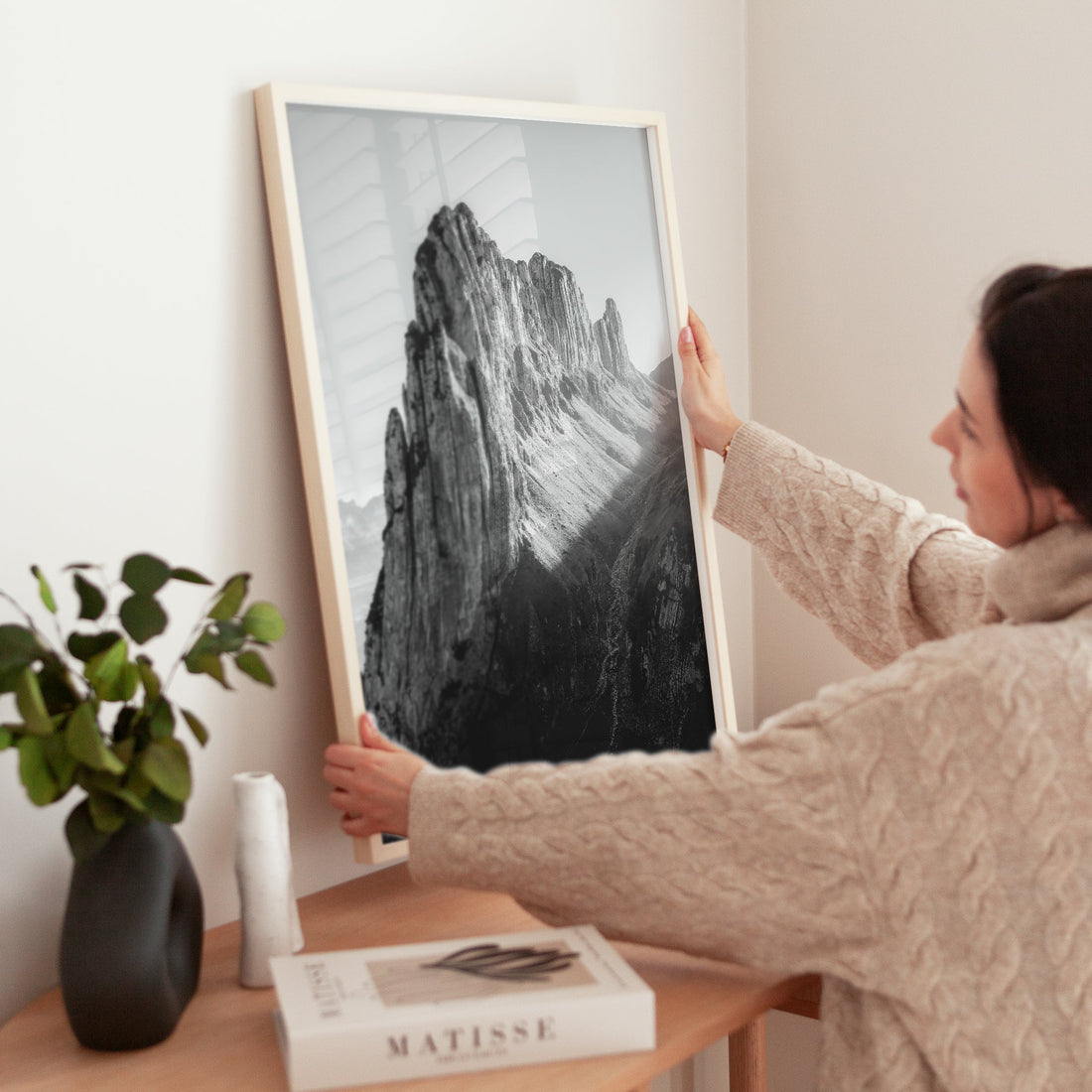 Swiss peak wall decor print of Saxer Lücke, a must-have for mountain lovers.