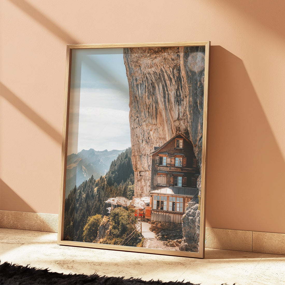 The legendary Aescher Guesthouse in Switzerland, a historic mountain hotel with stunning alpine scenery.
