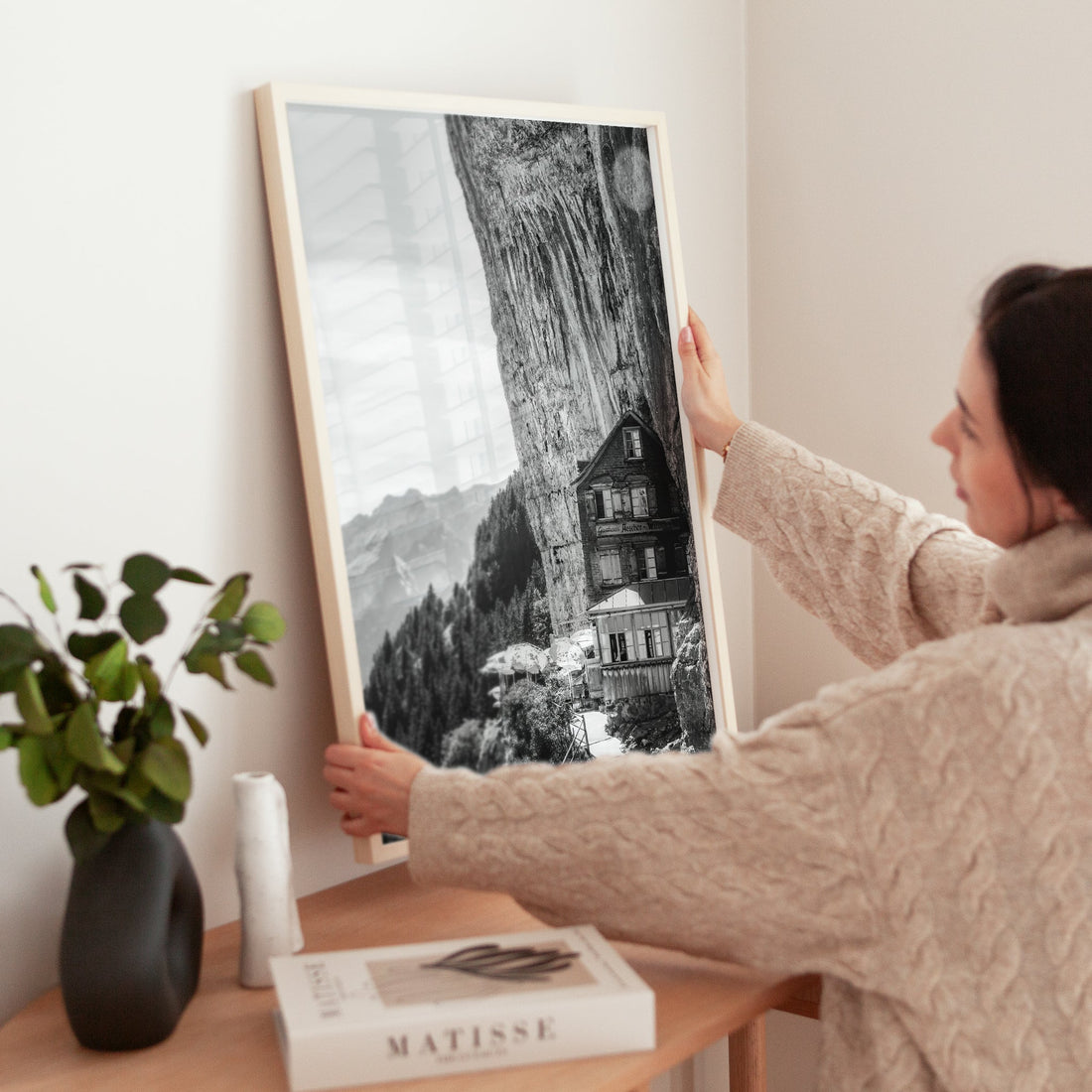 Aescher Guesthouse photography print capturing the dramatic alpine setting of this Swiss mountain retreat.