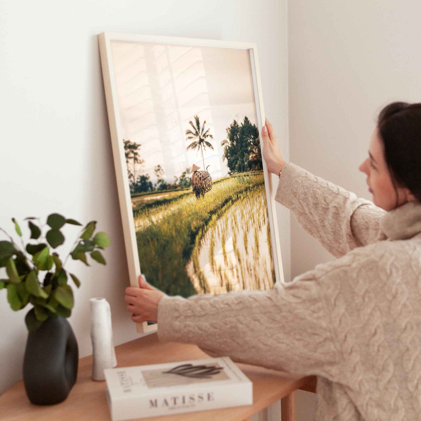 Wall art Bali rice fields print