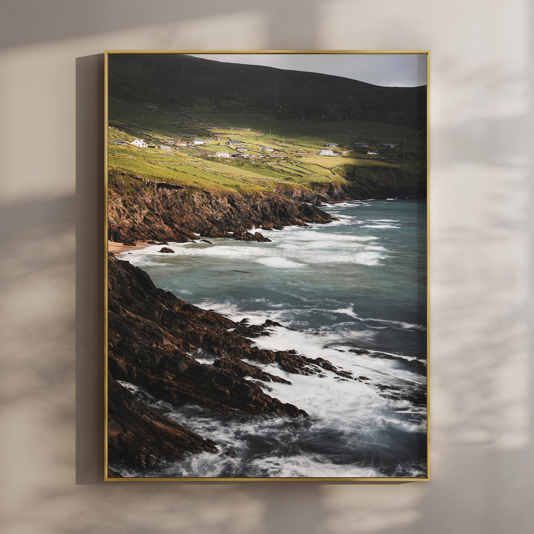 Fine art print of Coumeenoole Beach with sea cliffs on the Wild Atlantic Way in Ireland.