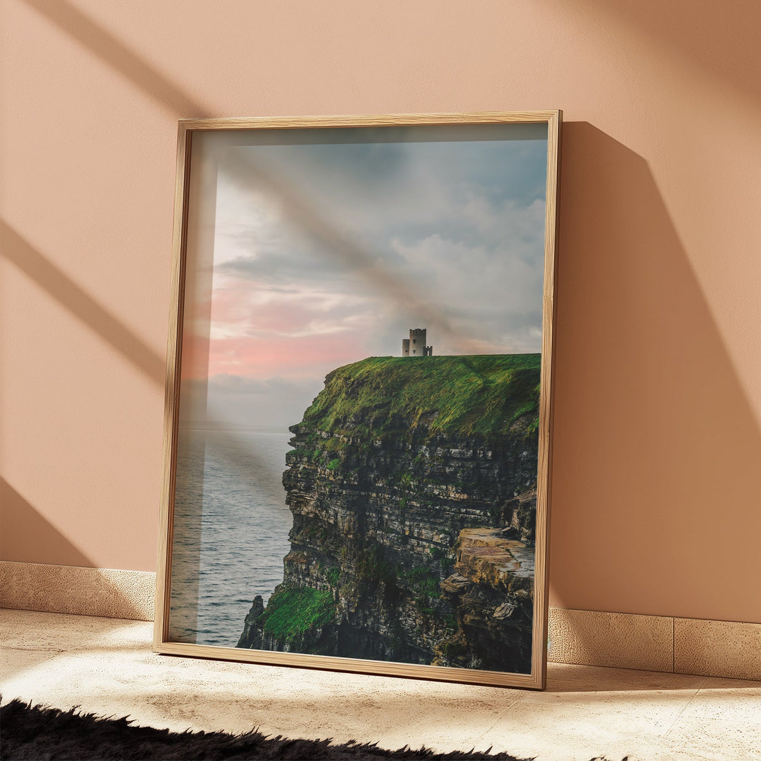 Irish landscape photograph from the Wild Atlantic Way, featuring towering sea cliffs and sky