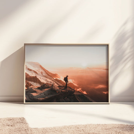 Mountaineer in the evening glow