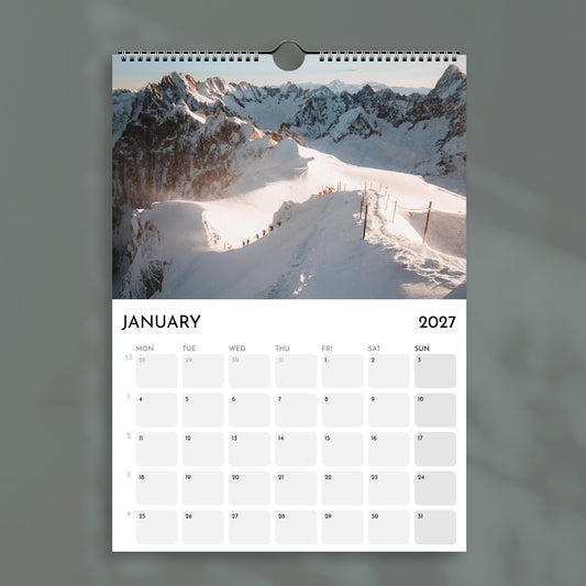 Ski Touring 2027 Wall Calendar