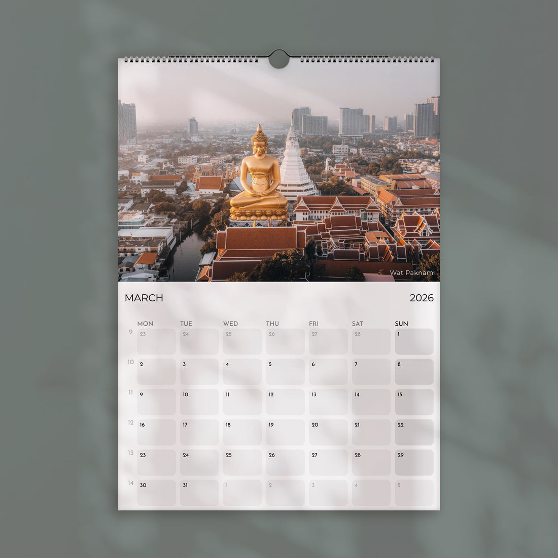 Thailand 2026 Wall Calendar – Travel Photography