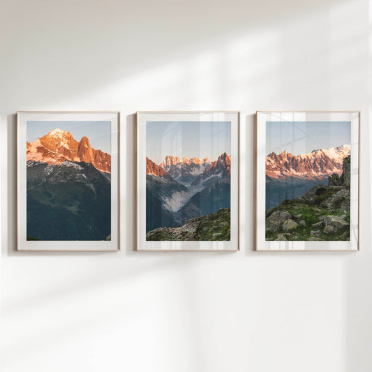 Chamonix Mountain Range - Set of 3