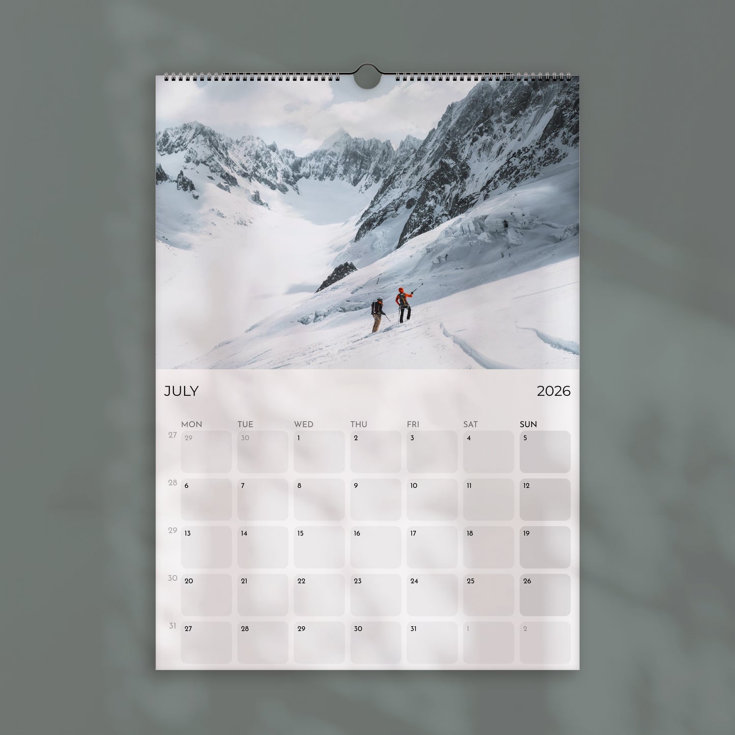 Ski Touring 2026 Wall Calendar - Alpine Ski Photography
