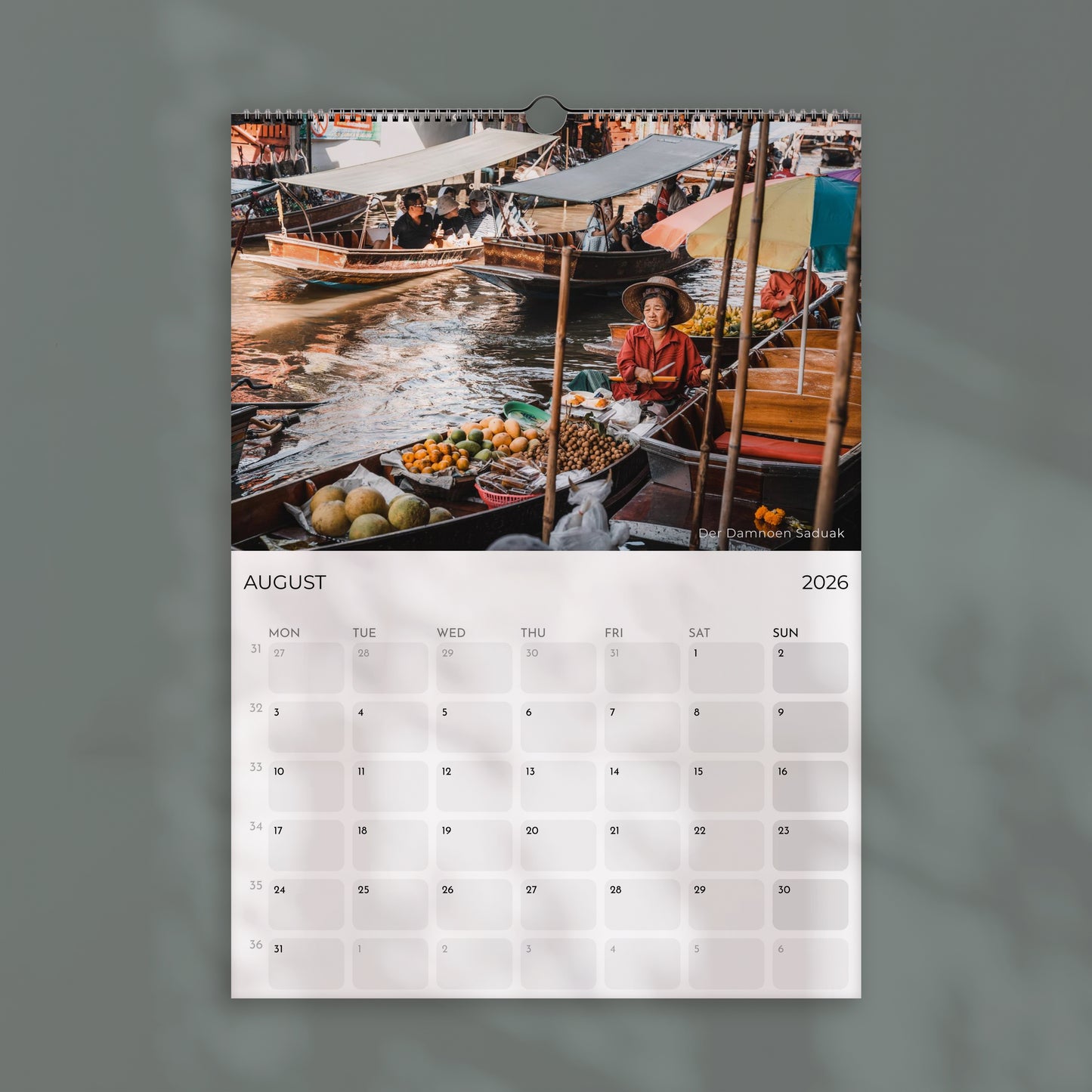 Thailand 2026 Wall Calendar – Travel Photography
