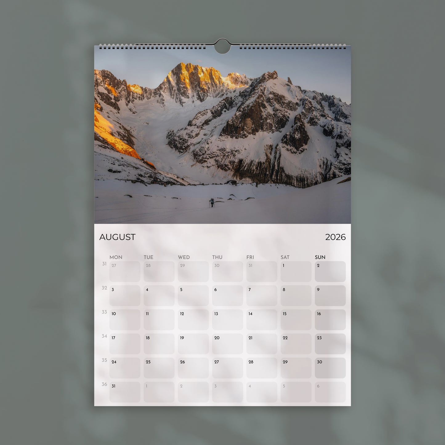 Ski Touring 2026 Wall Calendar - Alpine Ski Photography