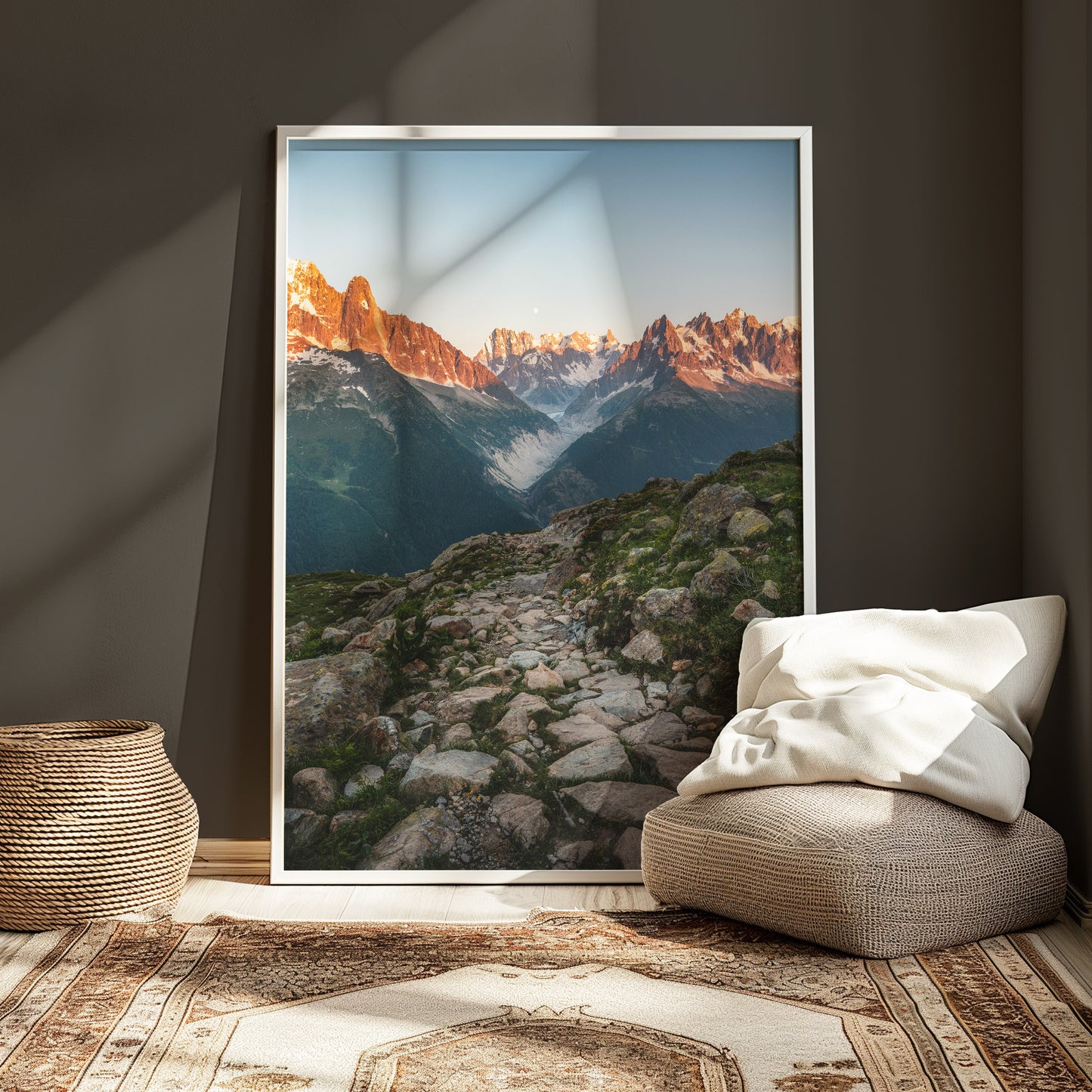 Mer de Glace & Grand Jorasses Print – Alpine Landscape Wall Art