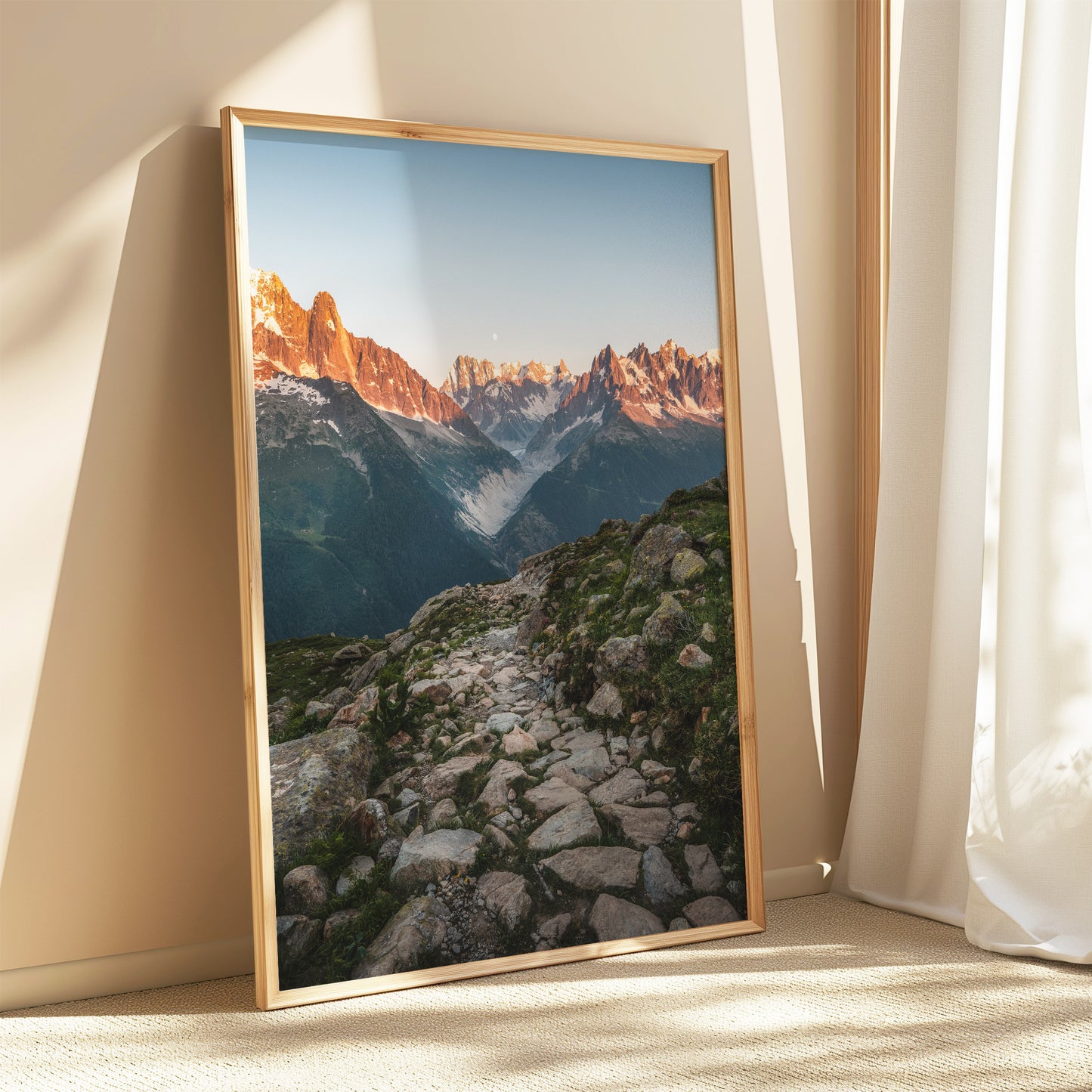 Mer de Glace & Grand Jorasses Print – Alpine Landscape Wall Art