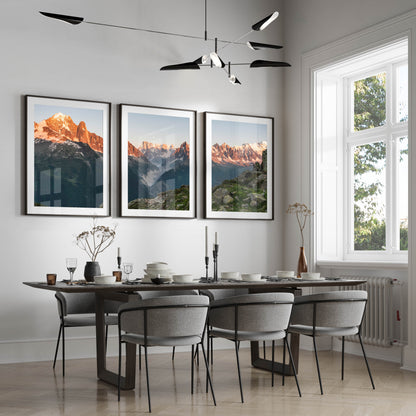 Chamonix Mountain Range - Set of 3