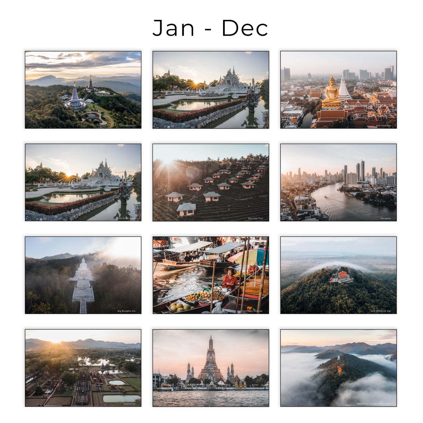 Thailand 2026 Wall Calendar – Travel Photography