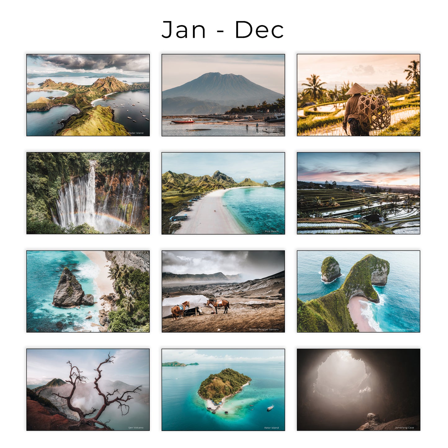 Indonesia 2026 Wall Calendar – Travel & Nature Photography
