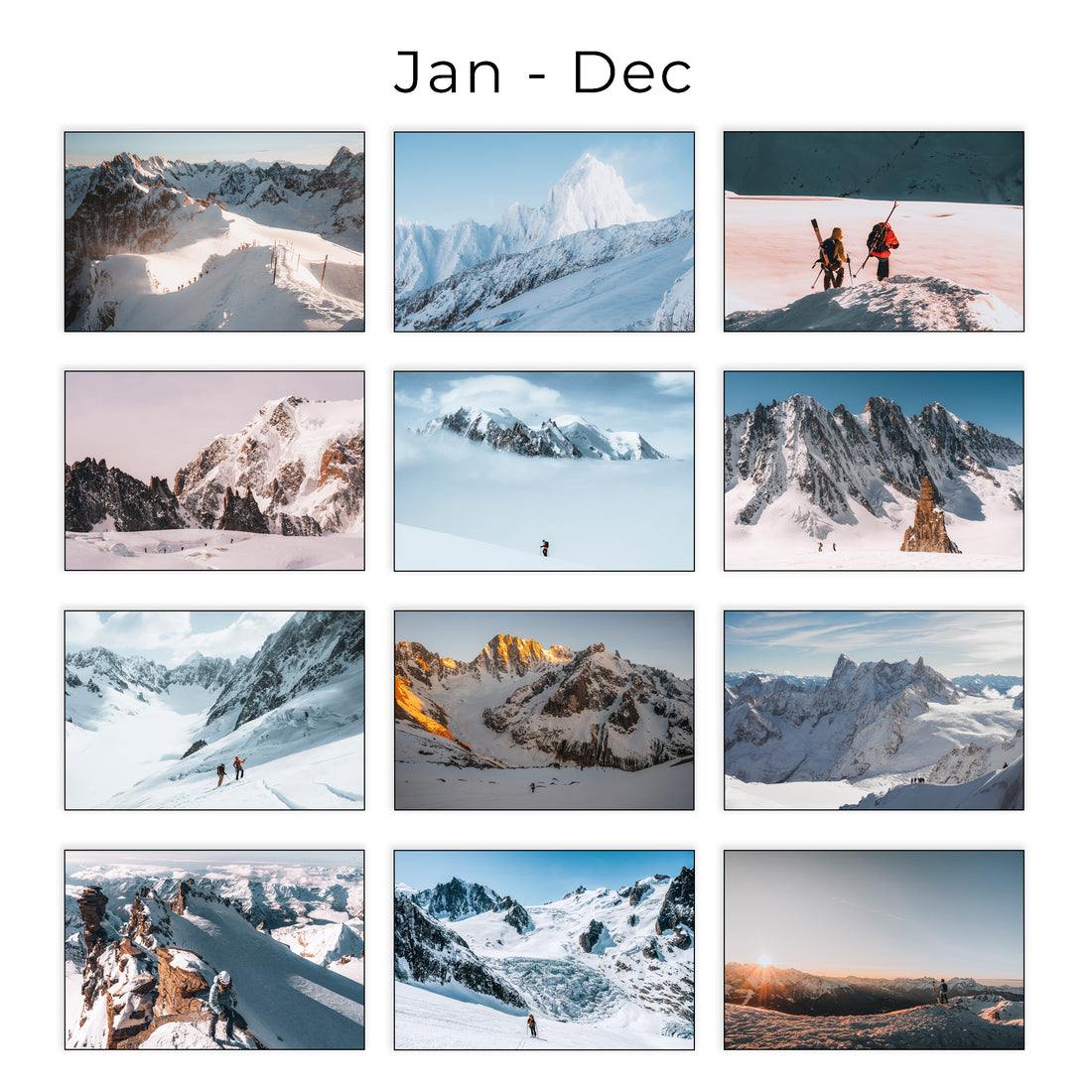 Ski Touring 2026 Wall Calendar - Alpine Ski Photography