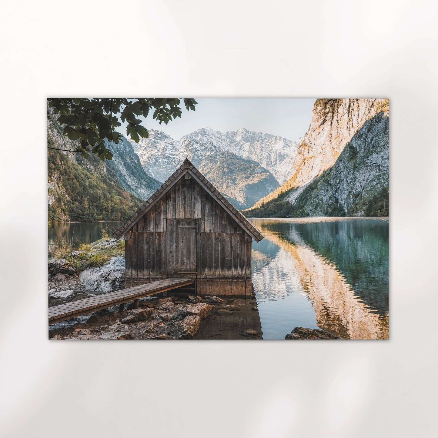 Tranquil lake cabin in the Bavarian Alps at Obersee