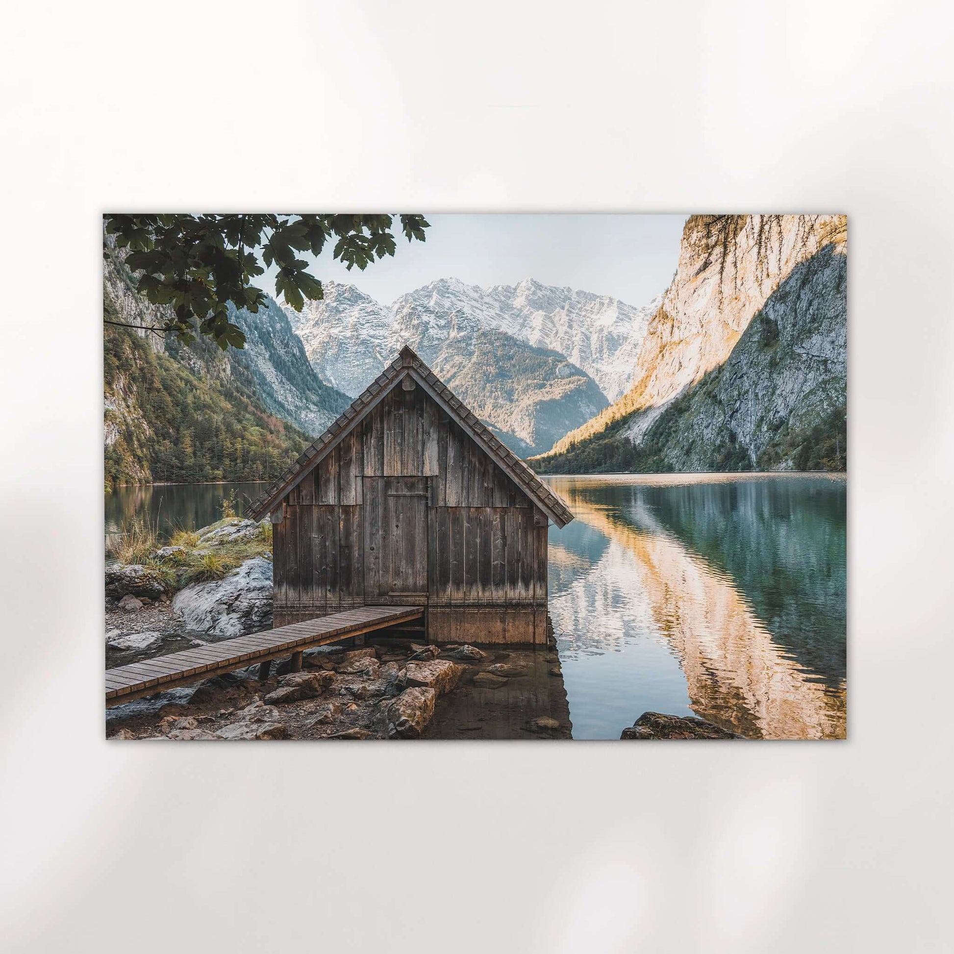 Tranquil lake cabin in the Bavarian Alps at Obersee