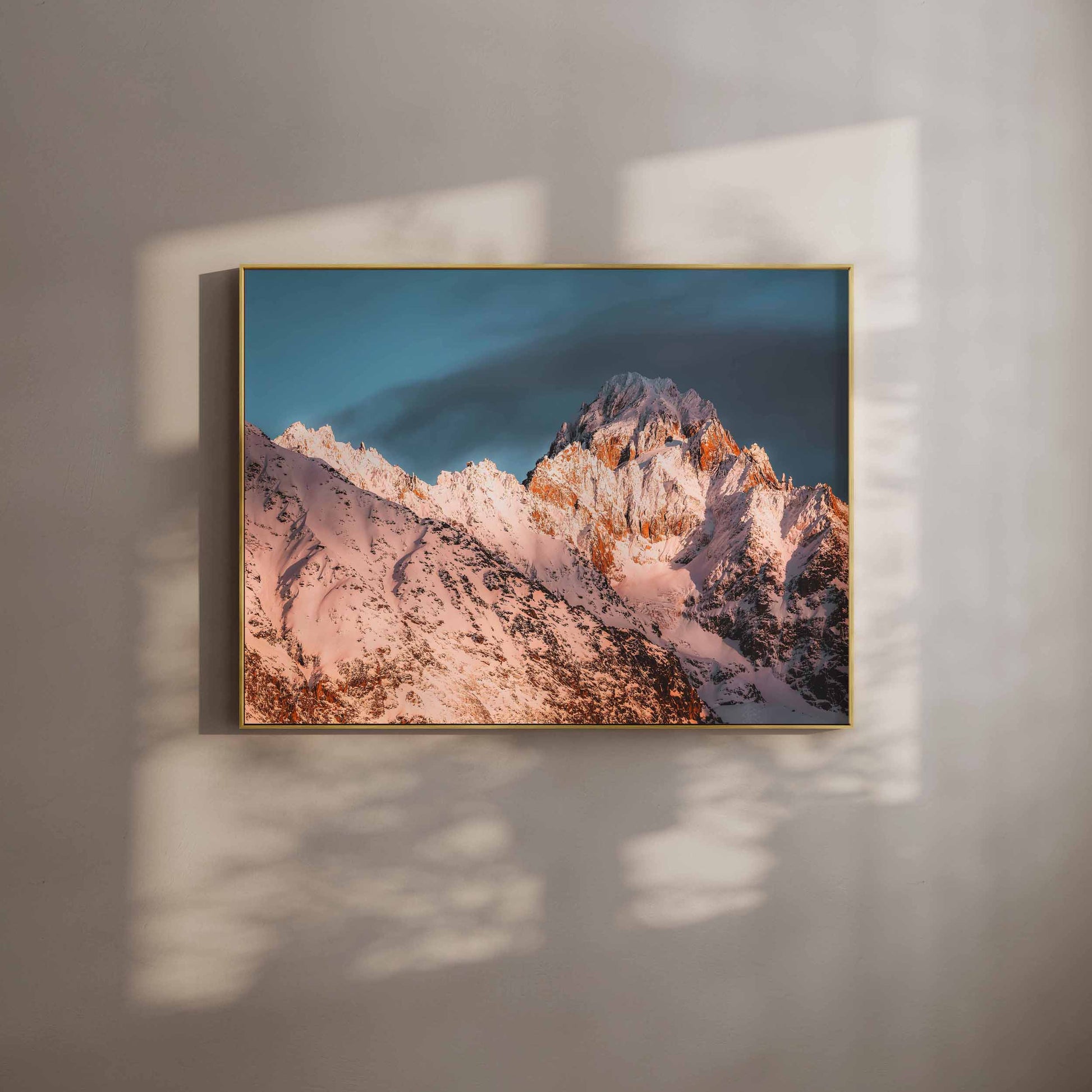 Chamonix Alps wall art featuring Aiguille du Chardonnet at sunset.