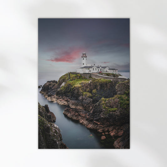 Atlantic view of Fanad Lighthouse perched on Donegal cliffs