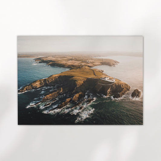 Fine art landscape print of Galley Head lighthouse in soft golden light