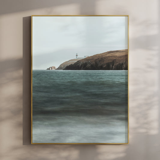 Fine art print of Galley Head Lighthouse with dramatic cliffs and ocean view