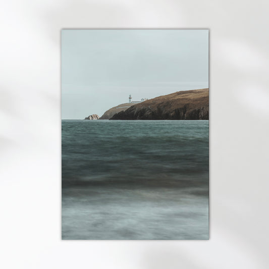 Galley Head Lighthouse photo print showing soft ocean textures and headland