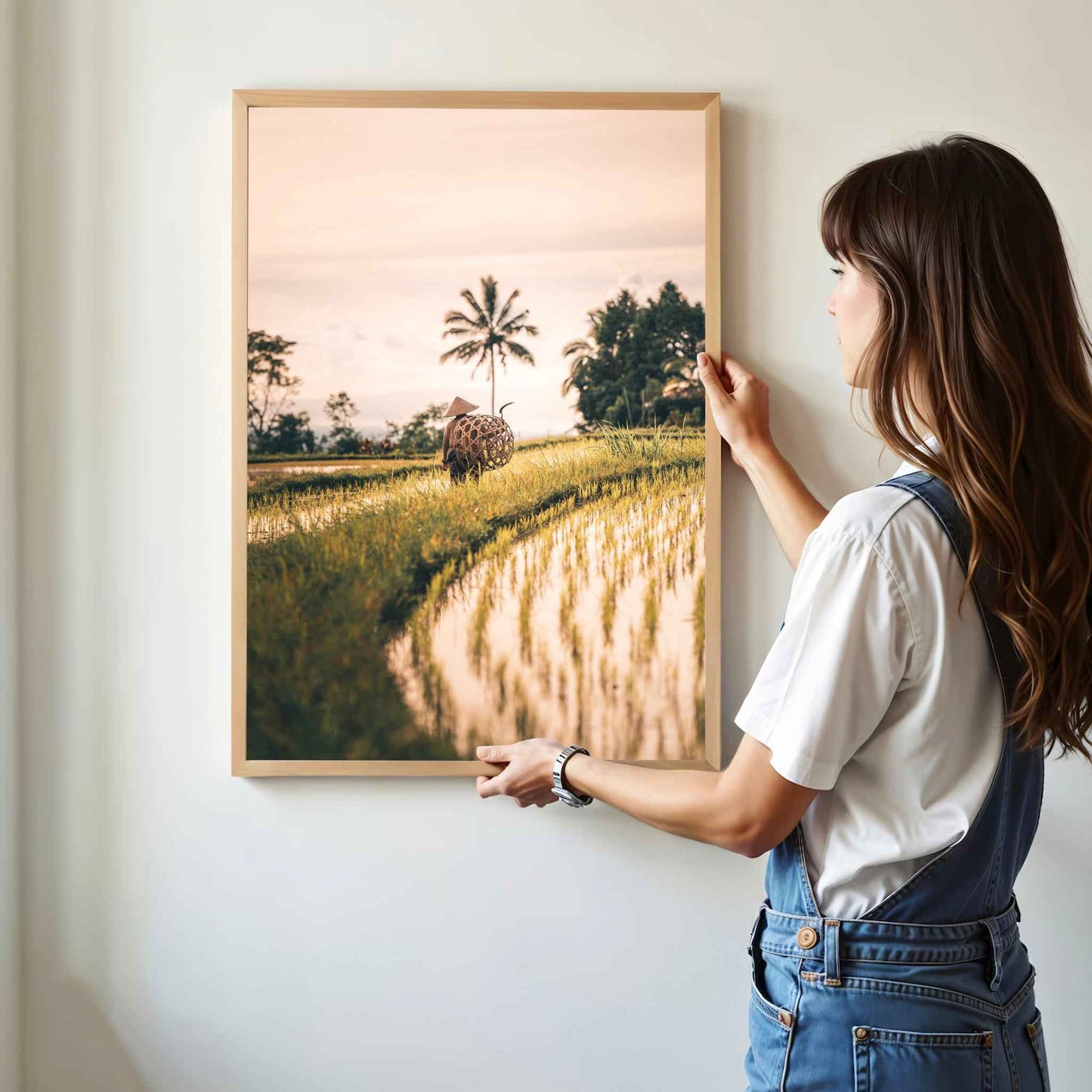Indonesia landscape photography print of Jatiluwih rice fields with layered terraces