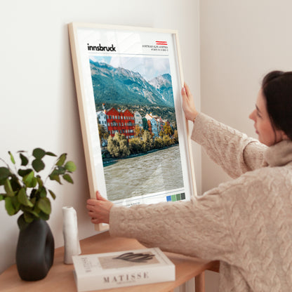 Innsbruck poster used as alpine home decor in a contemporary space