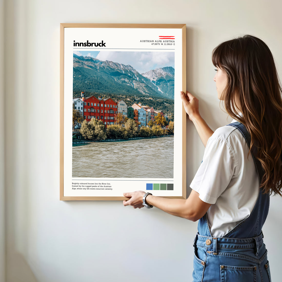 Innsbruck poster wall art displayed in a modern home interior