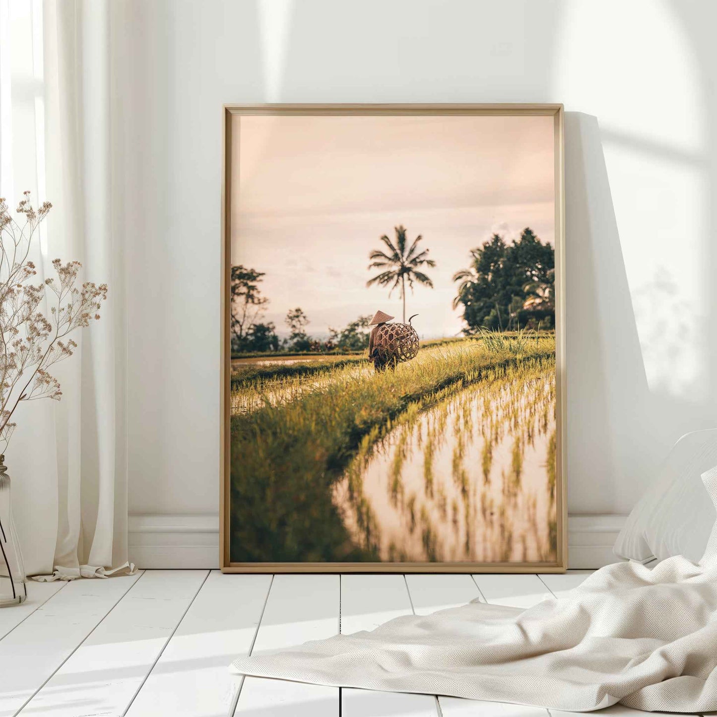 Jatiluwih rice fields wall art print styled as nature inspired home decor