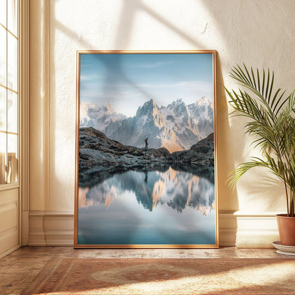 Lac Blanc reflecting the dramatic peaks of the French Alps