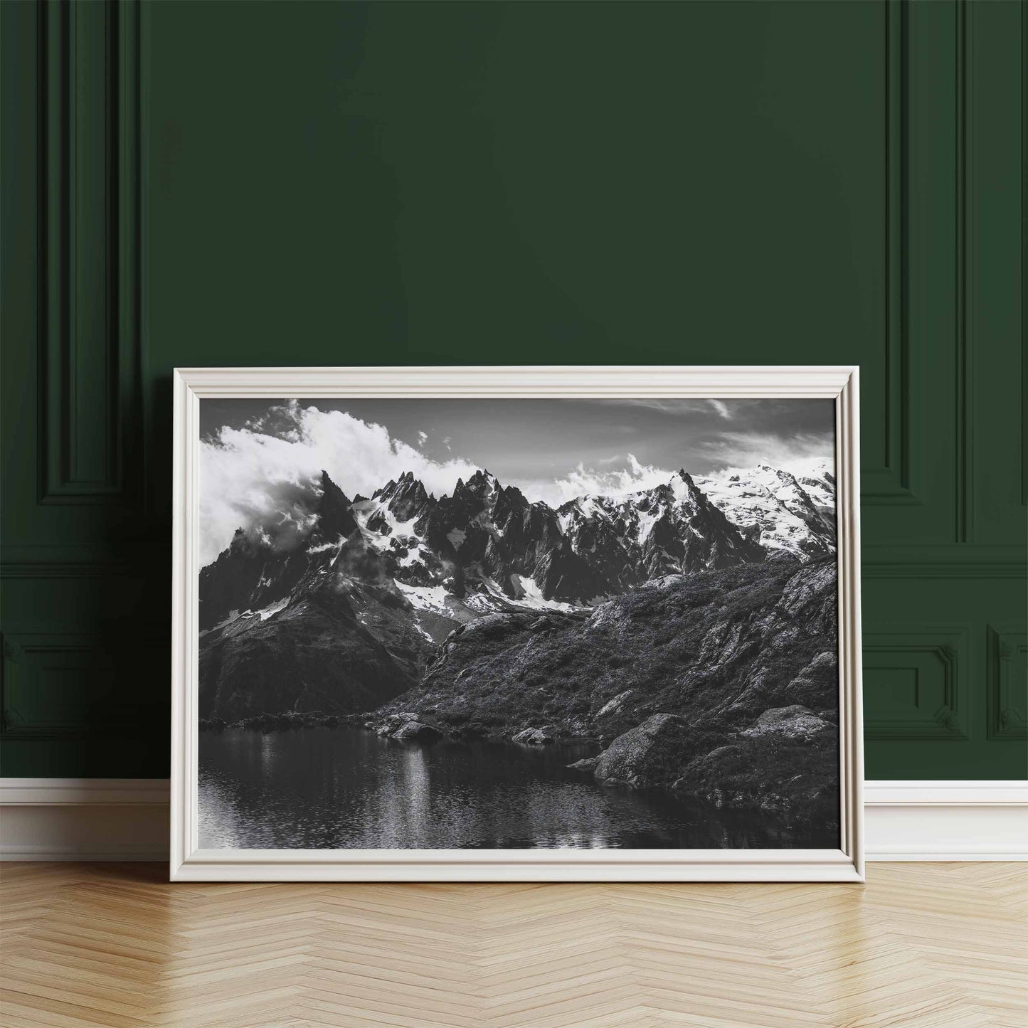 Classic framed Lac Blanc print showcasing Chamonix's mountains