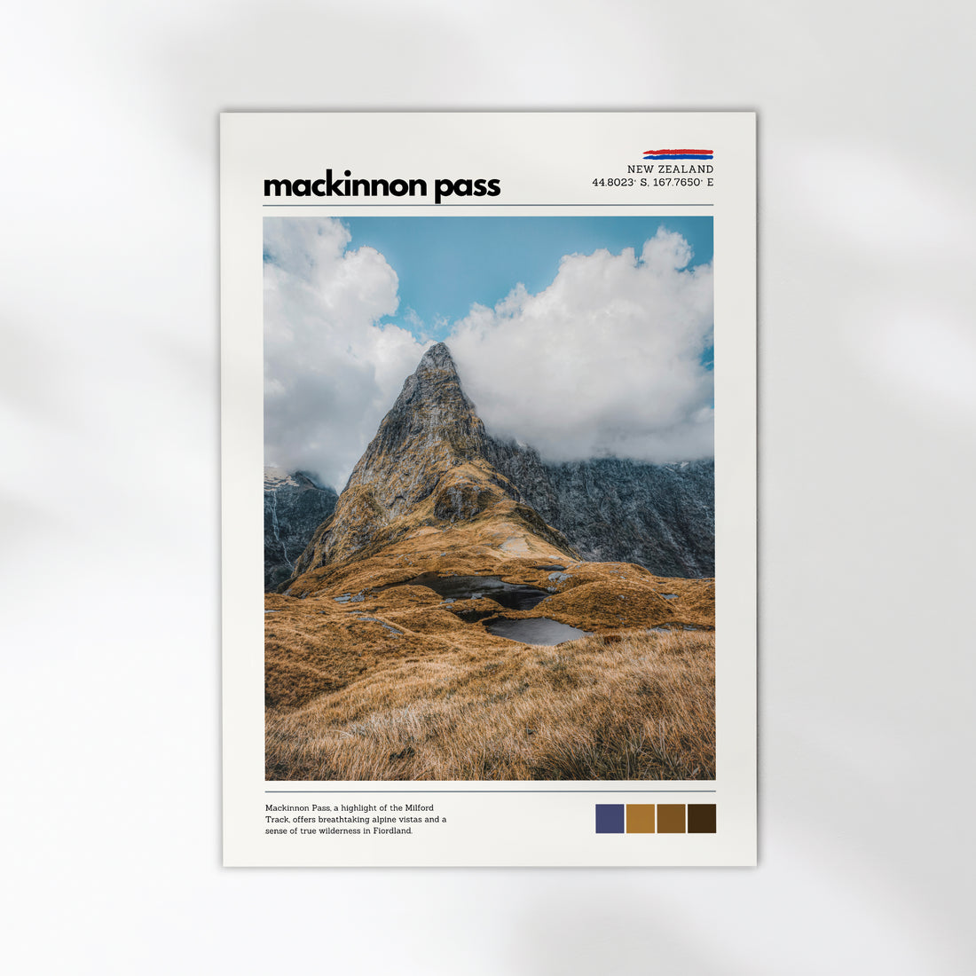 Mackinnon Pass alpine landscape print from New Zealand’s Milford Track