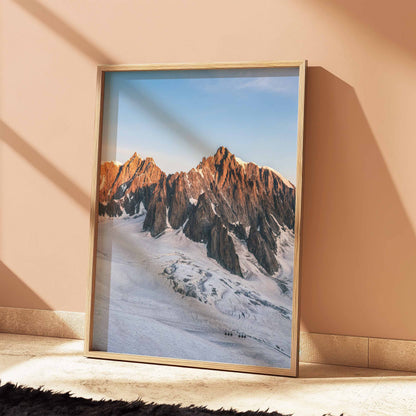 Mont Blanc du Tacul golden hour framed art print for modern interiors